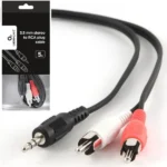 Gembird 3.5mm stereo plug to 2 phono plugs audio kabl 5m (CCA-458-5M)