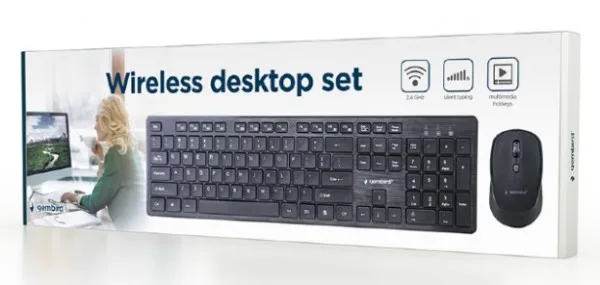 Gembird tastatura US + bežični miš USB, US layout (KBS-WCH-04)