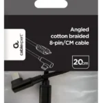 Gembird kabl USB-C na 8pin pod uglom 0,2m Black (CC-USB2-CMLML-0.2M)
