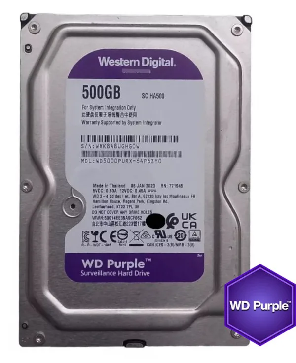 Hard disk 3.5" 500GB WD5000PURX WD Purple 24/7 5400RPM 16MB SATA3