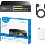 Cudy FS1010PG PoE+ svič, 8 PoE + 2 gigabitna uplink
