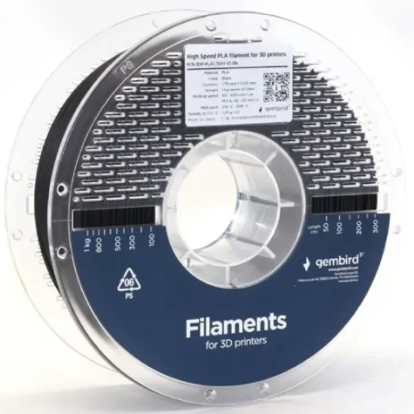 PLA filament velike brzine za 3D štampač 1.75mm, kotur 1KG BLACK (3DP-PLA1.75HY-01-BK)