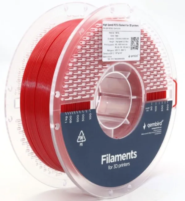 PETG filament velike brzine za 3D štampač 1.75mm, kotur 1KG RED (3DP-PETG1.75HY-01-R)