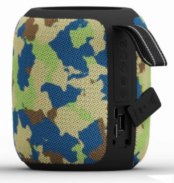 Gembird Portable Bluetooth RGB LED TWS speaker, 8W, BT, FM, USB, Handsfree, CAMO (SPK-BT-LED-05-CM)