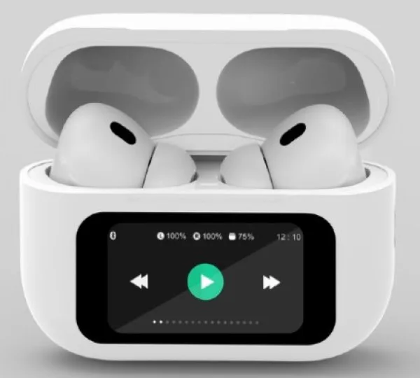 Gembird bluetooth V5.1 slušalice, TWS, LCD display, Active Noise Cancelling, White (TWS-LCD-ANC-01-W)