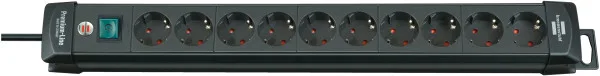 Produzni kabl sa 10 uticnica 3metara, 1.5mm2 crni brennenst 6110010
