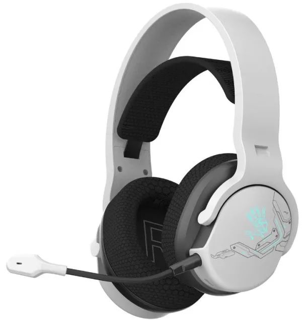 WHITE A4Tech Bloody gejmerske slušalice sa mikrofonom, BTv5.3+2,4Ghz+kabl, 50mm/16ohm, RGB (A4-GR370)