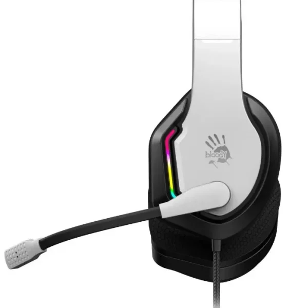 WHITE A4Tech Bloody gejmerske slušalice sa mikrofonom, 50mm/16ohm, USB za RGB, 3,5mm (A4-G260P)