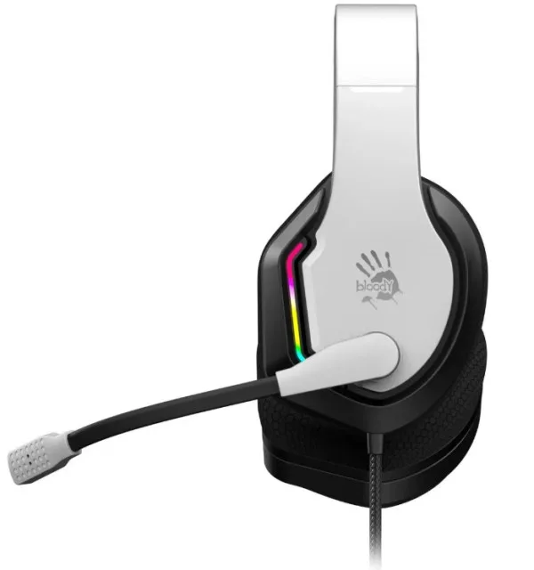 WHITE A4Tech Bloody gejmerske slušalice sa mikrofonom, 50mm/16ohm, USB za RGB, 3,5mm (A4-G260P)