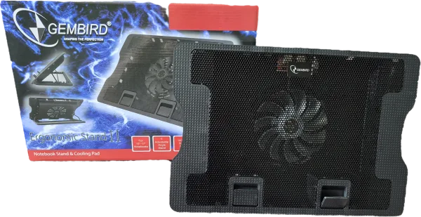 65952 Gembird hladnjak za laptop 15-17 140mm Fan-CONTROL, 2xUSB, 370x265mm, Ergo Stand(599) (N2000FS)