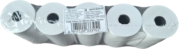 Termo rolna 79x50mm, 5KOM, (30m, 53gsm BPA FREE) (POS-TROL79-50mm)