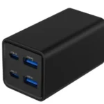 Gembird 4-port 65W GaN USB PowerDelivery brzi punjač, black (TA-UC-2A2C-PD65-01-BK)