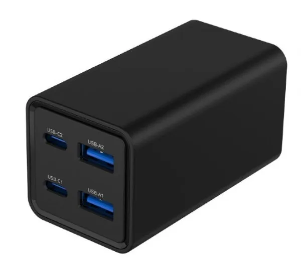 Gembird 4-port 65W GaN USB PowerDelivery brzi punjač, black (TA-UC-2A2C-PD65-01-BK)