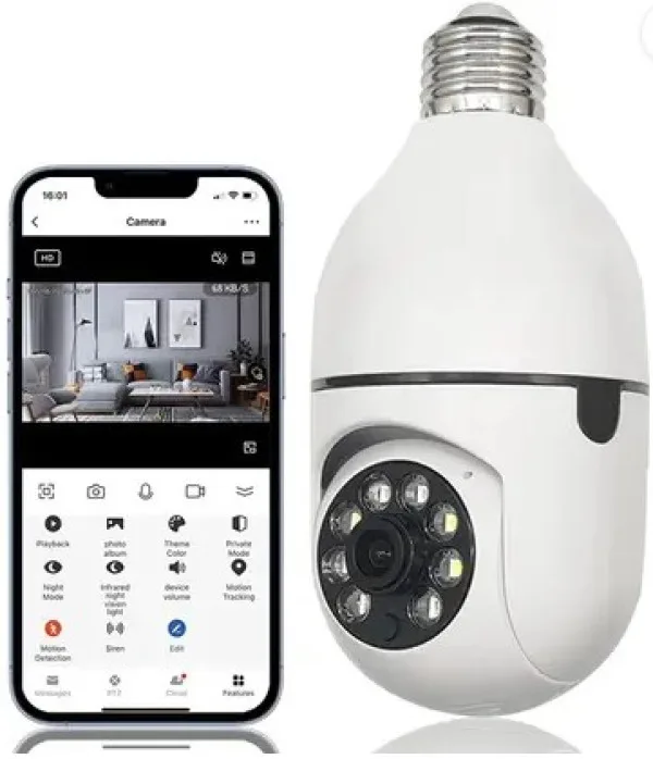 GMB kamera 3 mpix microSD iCSee xmeye pro app Two-way voice 3,6mm ZA SIJALICNO GRLO E27 (CAM-IP3MP-Q8)