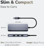 Cudy UH606 USB-C hub 6-u-1, HDMI 4K 60 Hz i LAN - Slika 7