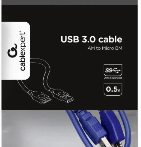 CCP-mUSB3-AMBM-0.5M Gembird USB3.0 AM to Micro BM cable, 0.5m