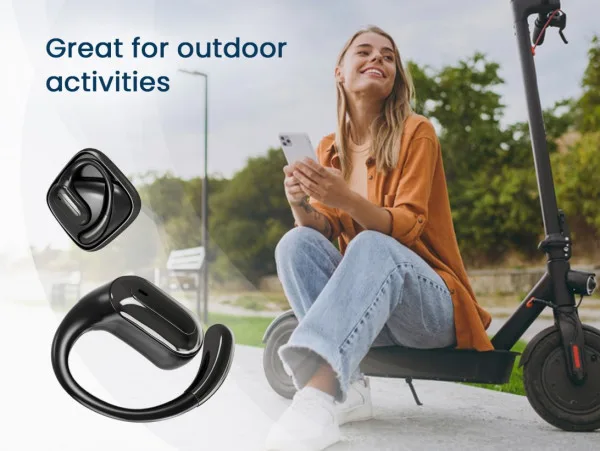 Gembird bluetooth V5 open-ear slušalice, TWS, black (OWS-01-BK)