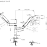Gembird Podesivi dupli stoni držač za monitor, tilt, 17-32 max.9kg (MA-DA2P-02)