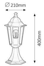 Velence spoljna lampa 40cm E27 60Wcrno IP43 - Slika 2