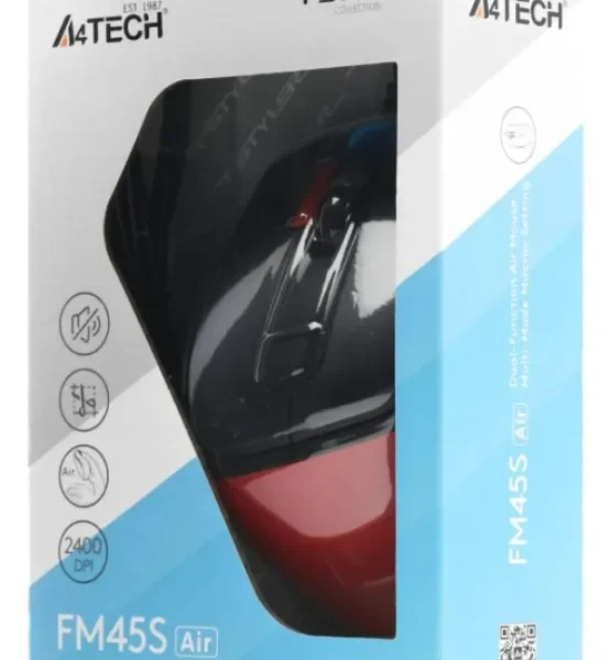 AIR A4Tech Fstyler opticki miš 125-1000Hz/1000-2400Dpi, 108mm, Silent, 7-but, USB, Red/blk (A4-FM45S)
