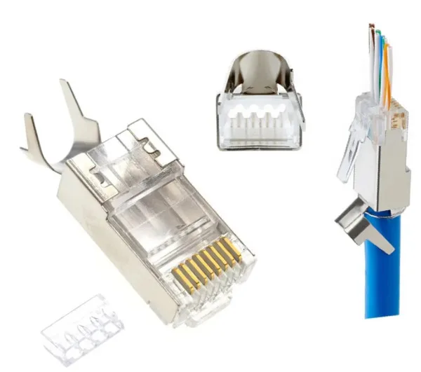 Gembird Zasticeni modularni CAT7 prolazni utikac 15u pozlacen, FTP, SFTP, 50 kom. (LC-PTF7-01/50)