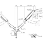 Gembird Podesivi stoni nosač za 2 monitora sa USB portovima, 17-32, 9kg (MA-DA2U-01)