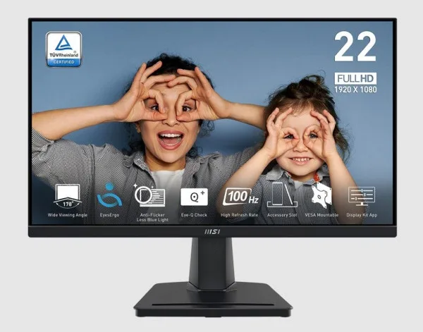 71845 Monitor 22 MSI PRO MP225V FHD VA 100Hz 1 ms HDMI/VGA