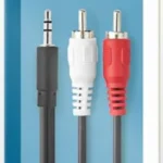 CAGB22200BK50 Stereo audio kabl, 3,5 mm muški, 2x RCA muški, Niklovani, 5,00 m, Crni