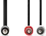 CAGB22200BK50 Stereo audio kabl, 3,5 mm muški, 2x RCA muški, Niklovani, 5,00 m, Crni – slika 2