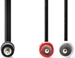 CAGL22200BK15, Stereo audio kabl 3,5 mm muški, 2x RCA muški, Niklovani, 1,50 m, Crni – slika 2