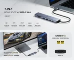 Cudy UH407 USB-C hub 7-u-1, HDMI 4K 60 Hz, SD/TF - Slika 2