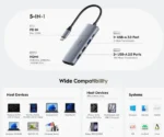 Cudy UH405 USB-C hub 5-u-1, HDMI 4K 30 Hz, PD 100 W - Slika 4