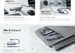 Cudy UH405 USB-C hub 5-u-1, HDMI 4K 30 Hz, PD 100 W - Slika 2