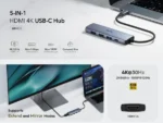Cudy UH405 USB-C hub 5-u-1, HDMI 4K 30 Hz, PD 100 W - Slika 5