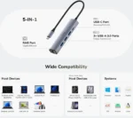 Cudy UH605 USB-C hub 5-u-1 sa gigabitnim LAN portom - Slika 3