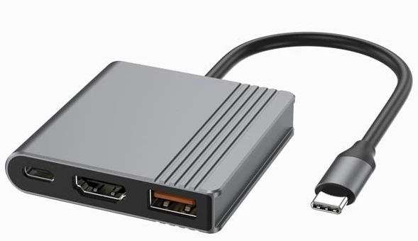 Gembird USB Type-C 3-u-1 multi-port adapter, USB-A port F/HDMI port F/USB-C port F (A-CM-COMBO3-05)