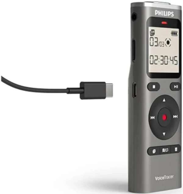 Philips Diktafon DVT1170 Mono,8GB, LCD 2x AAA, siva, USP C, USB 2.0