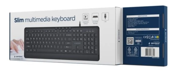 Gembird Tanka žièana multimedijalna tastatura, crna, US raspored (KB-MCH-05)