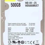 Hard disk 2.5" 500GB WD5000BUCT WD AV-25 24/7 5400rpm 16mb SATA 9.5mm