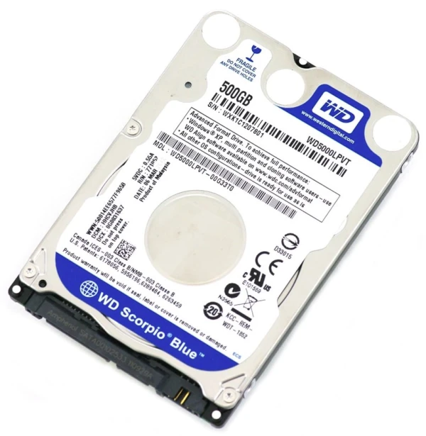 Hard disk 2.5" 500GB WD5000LPVT BLUE scorpio 5400rpm 8mb SATA 7mm