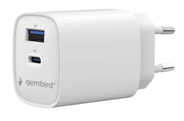 Gembird 2-port 30 W USB fast charger (TA-UC-1A1C-PD30-01-W)