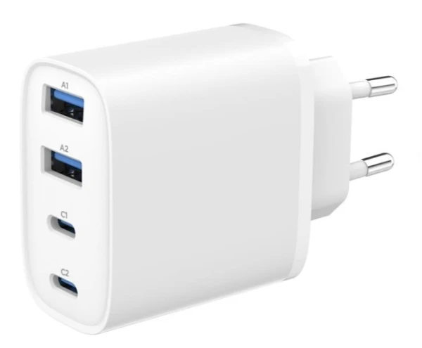 Gembird 4-port 40 W GaN USB PowerDelivery fast charger, white (TA-UC-2A2C-PD40-01-W)