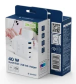 Gembird 4-port 40 W GaN USB PowerDelivery fast charger, white (TA-UC-2A2C-PD40-01-W) - Slika 5