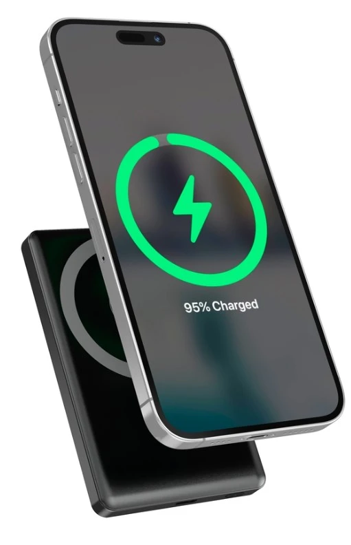 Gembird 15 W magnetni bežièni prenosni punjaè LCD, 10000 mAh, crni (PB10-WPC15M-LCD-01)