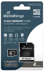Mediarange germany memorijske kartice 4gb micro sdhc+adap c10/mr956