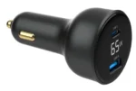 Gembird 2-port USB brzi punjač za auto, Type-C PD, LCD, 65W, black (TA-UC-AC2PD65LCD-CAR-01) - Slika 2