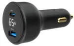 Gembird 2-port USB brzi punjač za auto, Type-C PD, LCD, 65W, black (TA-UC-AC2PD65LCD-CAR-01) - Slika 7