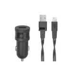 Rivacase VA4215 BD2 auto punjač | USB-A, Lightning kabl
