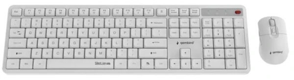 Gembird Silent Key Pro Business bežièni desktop set, bela, US raspored (KBS-WMS-01-W)