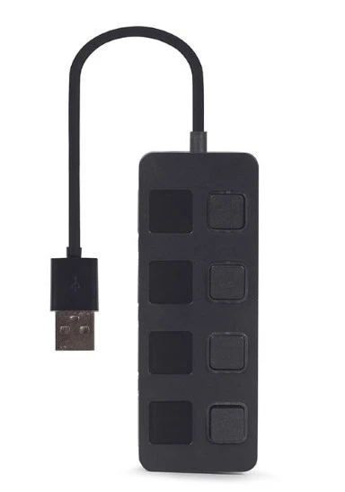 Gembird USB 2.0 4-port hub + prekidaci, black (UHB-U2P4-05)